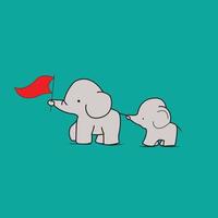 l'éléphant , groupe , les dessins animés ,dessin , drapeau vecteur