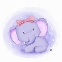 bébé l'éléphant fille beauté et mignonne vecteur