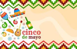 fond de dessin animé cinco de mayo vecteur