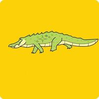 crocodile illustration vecteur dessin animé crocodile isolé sur Jaune Contexte