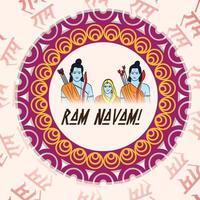 vecteur illustration de une Contexte pour religieux vacances de Inde avec hindi texte sens shree RAM navami fête.