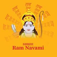 vecteur illustration de une Contexte pour religieux vacances de Inde avec hindi texte sens shree RAM navami fête.
