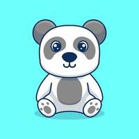 vecteur mignonne Panda séance dessin animé illustration