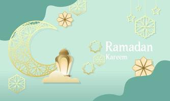 Ramadan kareem de islamique Festival conception avec islamique décorations vecteur