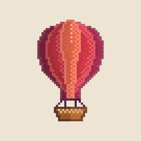 illustration de air ballon aérostat dans pixel art style vecteur