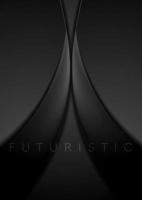 futuriste abstrait prospectus conception avec noir brillant vagues vecteur