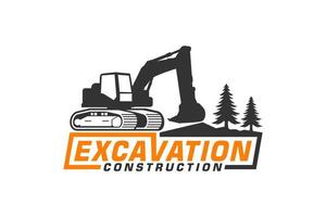 excavatrice logo modèle vecteur. lourd équipement logo vecteur pour construction entreprise.