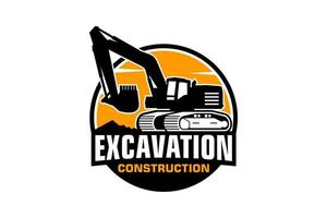 excavatrice logo modèle vecteur. lourd équipement logo vecteur pour construction entreprise.