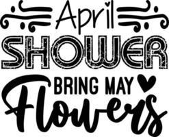 avril douche apporter mai fleurs vecteur
