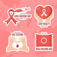 monde sida vaccin journée étiquette plat dessin animé main tiré modèles Contexte illustration vecteur