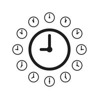 l'horloge icône vecteur illustration blanc