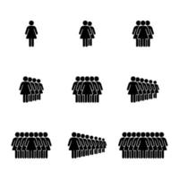 femmes groupe vecteur. pictogramme icône de personnes. la personne vecteur