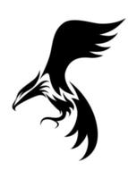 logo vectoriel de dessin au trait d'aigle qui vole.