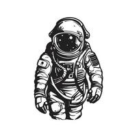 astronaute, vecteur concept numérique art, main tiré illustration