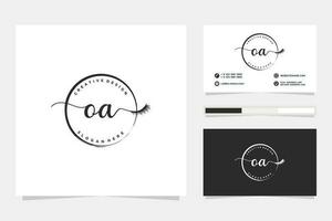initiale oa féminin logo collections et affaires carte modèle prime vecteur