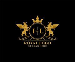 initiale il lettre Lion Royal luxe héraldique, crête logo modèle dans vecteur art pour restaurant, royalties, boutique, café, hôtel, héraldique, bijoux, mode et autre vecteur illustration.