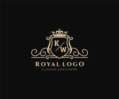 initiale kw lettre luxueux marque logo modèle, pour restaurant, royalties, boutique, café, hôtel, héraldique, bijoux, mode et autre vecteur illustration.