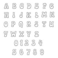 filaire alphabet az Capitale lettre avec nombre. vecteur