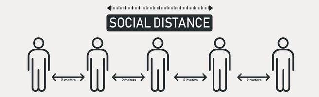 nouvelle tendance mondiale distance sociale, conséquences de la pandémie - vecteur