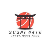 Japonais nourriture Sushi restaurant logo vecteur icône symbole illustration conception modèle