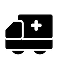 ambulance de monde santé journée solide icône style vecteur