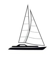 yacht. vecteur illustration. noir icône