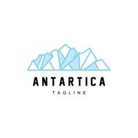 Montagne logo, antarctique iceberg logo conception, la nature paysage vecteur, produit marque illustration icône vecteur