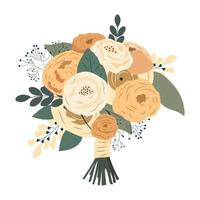 mariage bouquet. vecteur illustration dans plat dessin animé style.