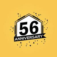 56 ans anniversaire logo vecteur conception anniversaire fête avec géométrique isolé conception