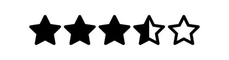 Trois et une moitié étoiles évaluation vecteur illustration pour tout fins.