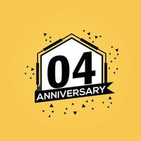 04 ans anniversaire logo vecteur conception anniversaire fête avec géométrique isolé conception.