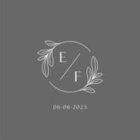 lettre ef mariage monogramme logo conception Créatif floral style initiale Nom modèle vecteur