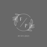 lettre fp mariage monogramme logo conception Créatif floral style initiale Nom modèle vecteur
