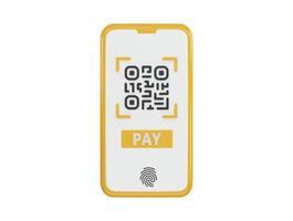 en ligne Paiement avec qr code icône 3d le rendu vecteur illustration