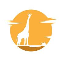 girafe logo icône conception vecteur