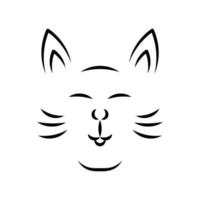 chat contour conception mascotte kawaii vecteur