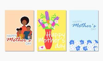 collection de carte ou affiche pour de la mère journée. minimal salutation carte pour mères journée. vecteur illustraiton.