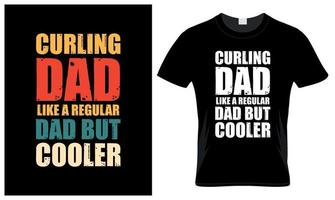 curling papa amoureux du père journée ancien T-shirt conception vecteur