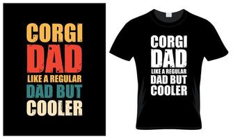 corgi papa amoureux du père journée ancien T-shirt conception vecteur