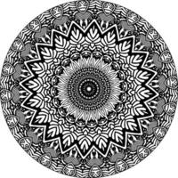 contour rond motif de fleurs dans le style mehndi pour la page de livre de coloriage. antistress pour adultes et enfants. ornement de griffonnage en noir et blanc. main dessiner illustration vectorielle. vecteur