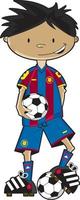 mignonne dessin animé Barcelone style Football football joueur - des sports illustration vecteur