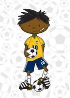 mignonne dessin animé brésilien Football football joueur - des sports illustration vecteur