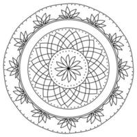 mandala avec contour floral éléments, méditatif coloration page vecteur