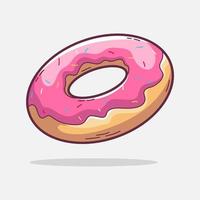 main tiré délicieux Donut illustration vecteur