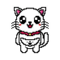 mignonne chat pixel art vecteur illustration