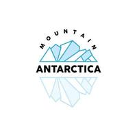 iceberg logo, antarctique montagnes vecteur dans la glace bleu couleur, la nature conception, produit marque illustration modèle icône