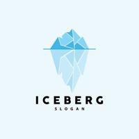 iceberg logo, antarctique montagnes vecteur dans la glace bleu couleur, la nature conception, produit marque illustration modèle icône