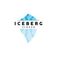 iceberg logo, antarctique montagnes vecteur dans la glace bleu couleur, la nature conception, produit marque illustration modèle icône