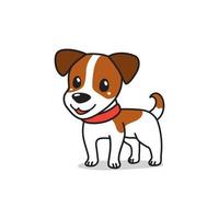 personnage de dessin animé mignon jack russell terrier chien vecteur