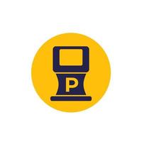 Icône de machine de ticket de parking, vector